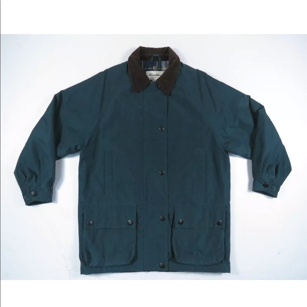 VINTAGE Eddie Bauer Courduroy Collar Wool Barn Jacket